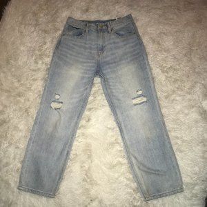Old Navy High-Waisted Slouchy Ripped Wide-Leg Jeans for Girls